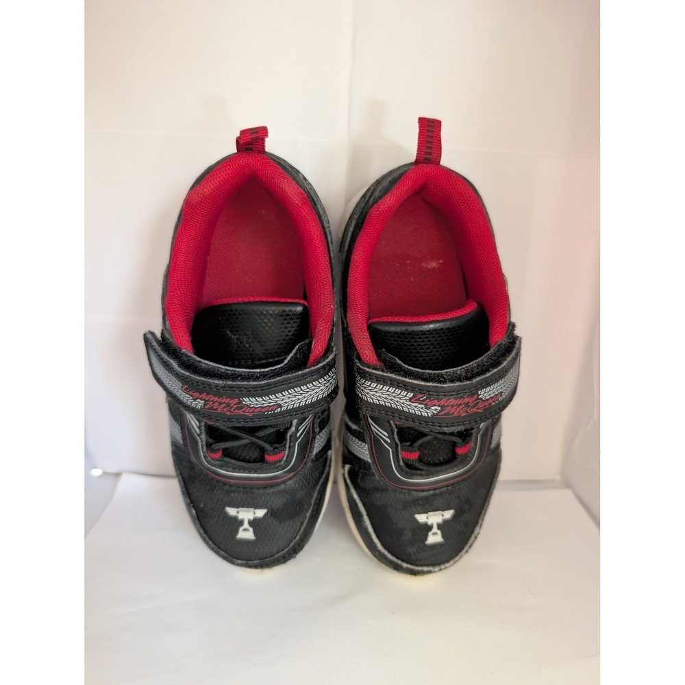 Lightning McQueen Boys Sneakers Shoes Sz 11 Light Up Cars 95 Racing Black Red - Picture 6 of 16